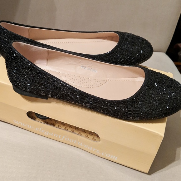 DbDk Rosetta Slip-On Black Flats - Picture 1 of 4